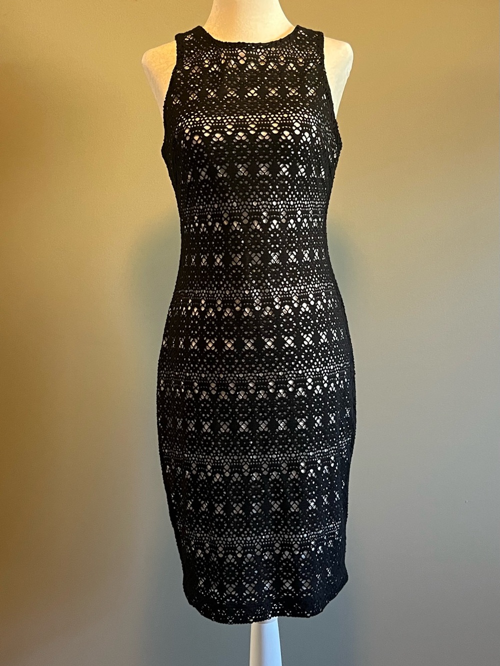 Bisou Bisou Black Sleeveless Lace Midi Dress